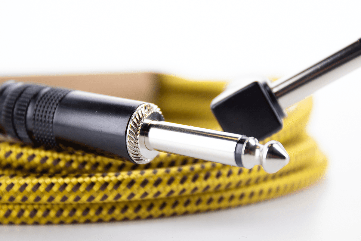 Gitaarkabel Jack Recht /Haaks 5 M Tweed Geel