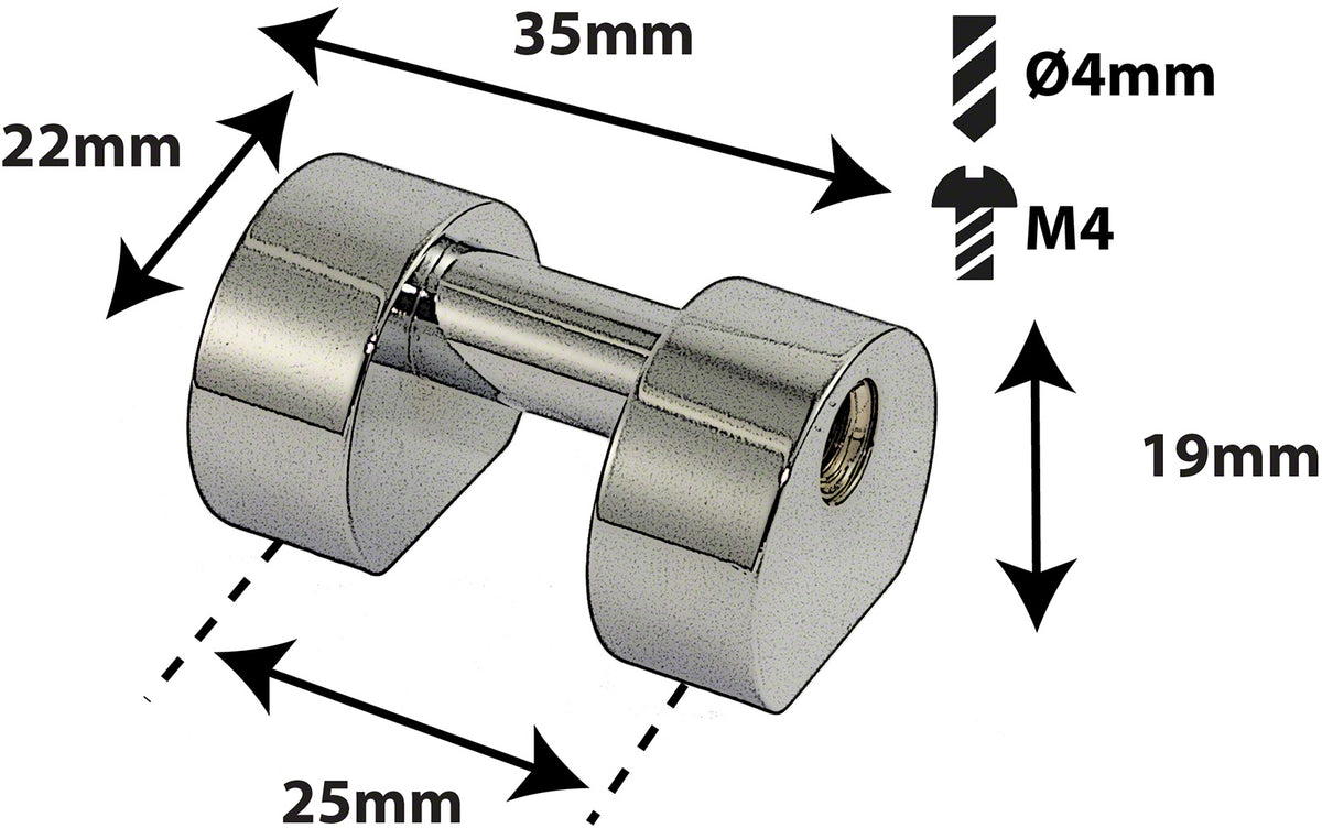 TL3D25 - TUBE LUG - 25MM - DOUBLE ENDED (X1)
