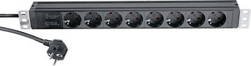19" 230V RACK-MOUNTED POWER SOCKET 8 SOCKETS