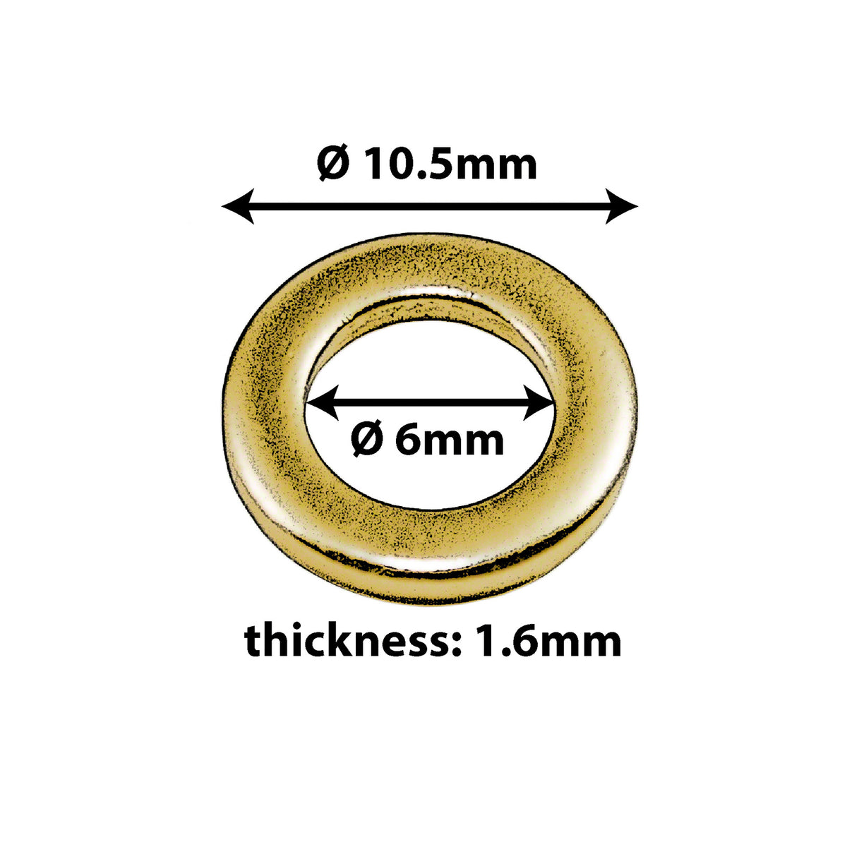 SW-BR - Gouden Metalen Onderlegring Voor Trekstang (X20)