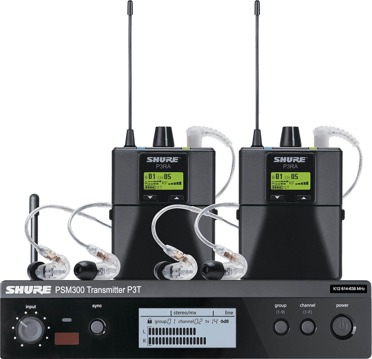 Shure P3TERA215TWP-H20-TWINPACK PSM300 PRO BAND H20