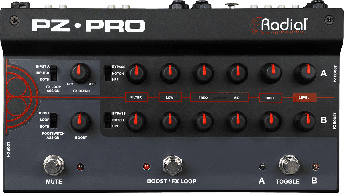 Preamp / DI acoustic instrument 2-channel + 48V mic
