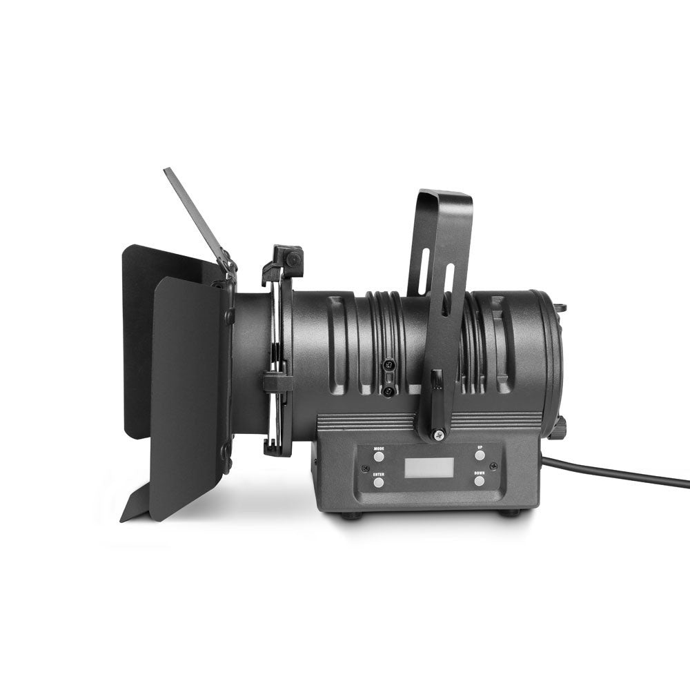TS 60 W RGBW - SPOT VOOR THEATER MET CONVEX PLANEETLENS EN 60 W RGBW LED ZWARTE BEHUIZING
