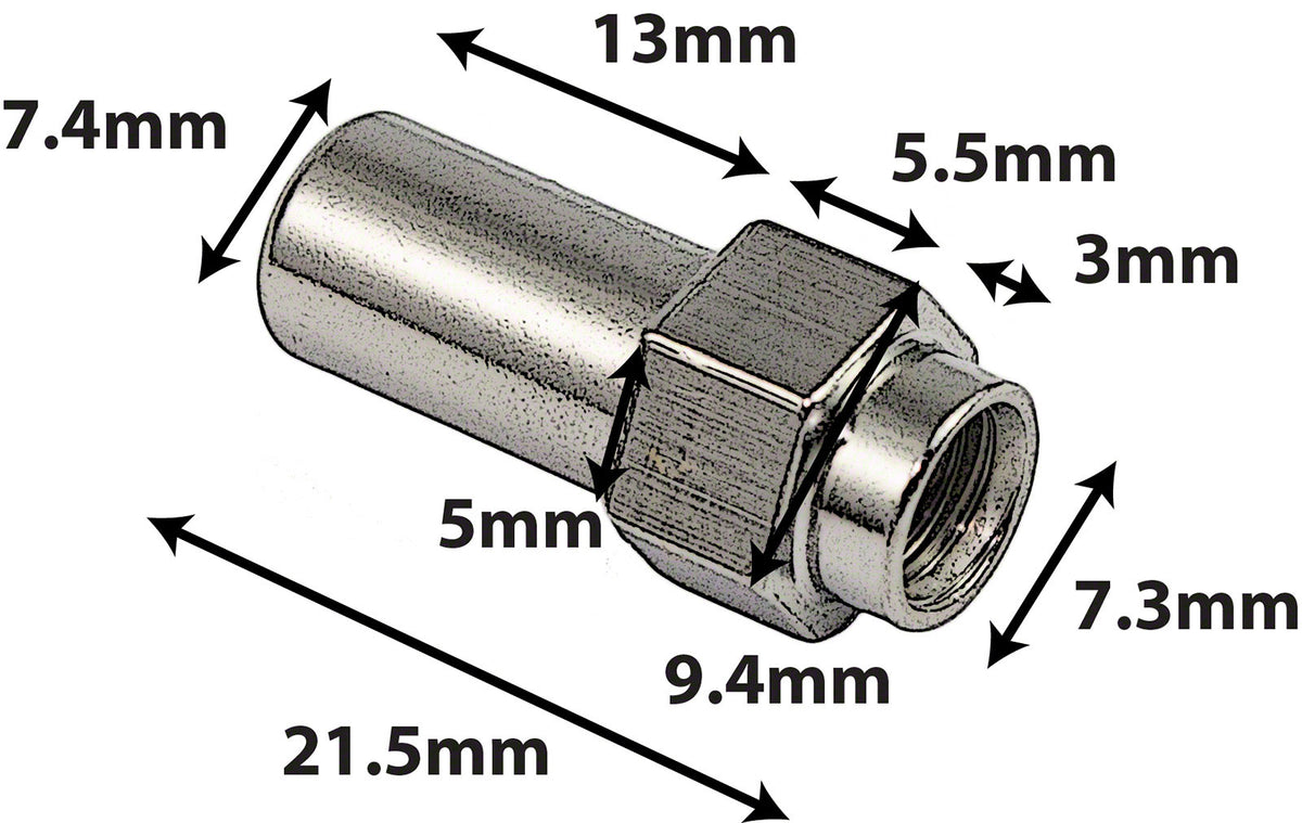 SN-HE-21B Draaimoer 21.5mm Zeskantkop Messing (X4)