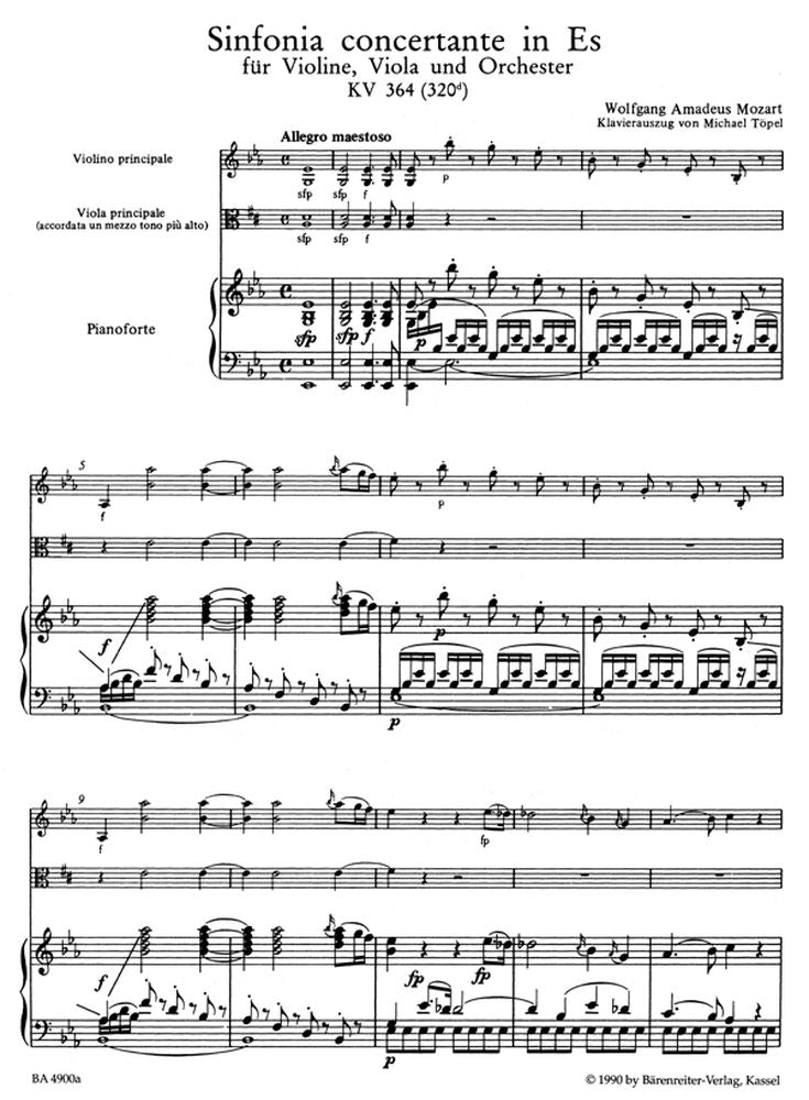 Moz W.A. - Symphonie Concerte En Mib Majeur Kv 364 (320D) - Violon Alto Pian0