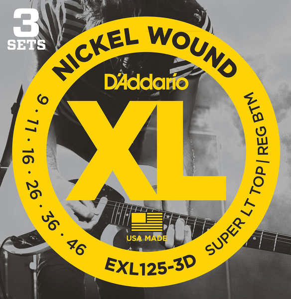 D'ADDARIO OF 3 ELECTRIC SETEXL 125 9 11 16 26 36 46