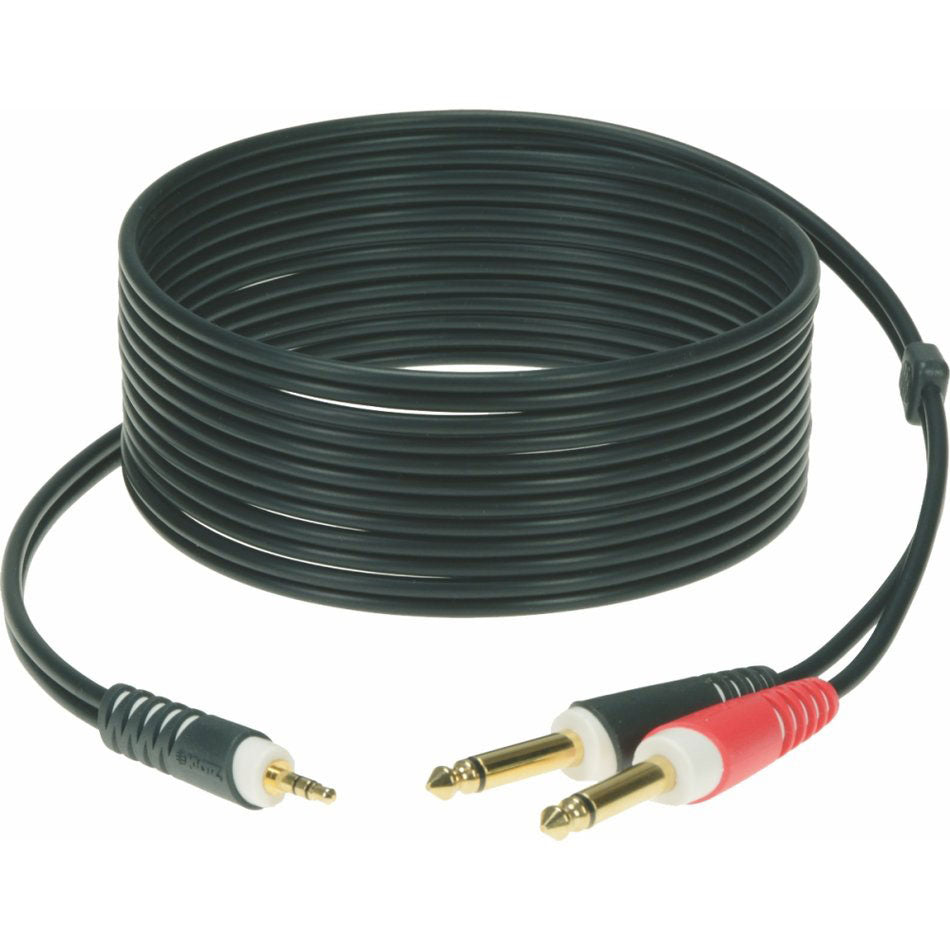 Klotz CABLE Y BLACK 6M MINI JACK 3P - 2X JACK 2P GOLD CONTACT