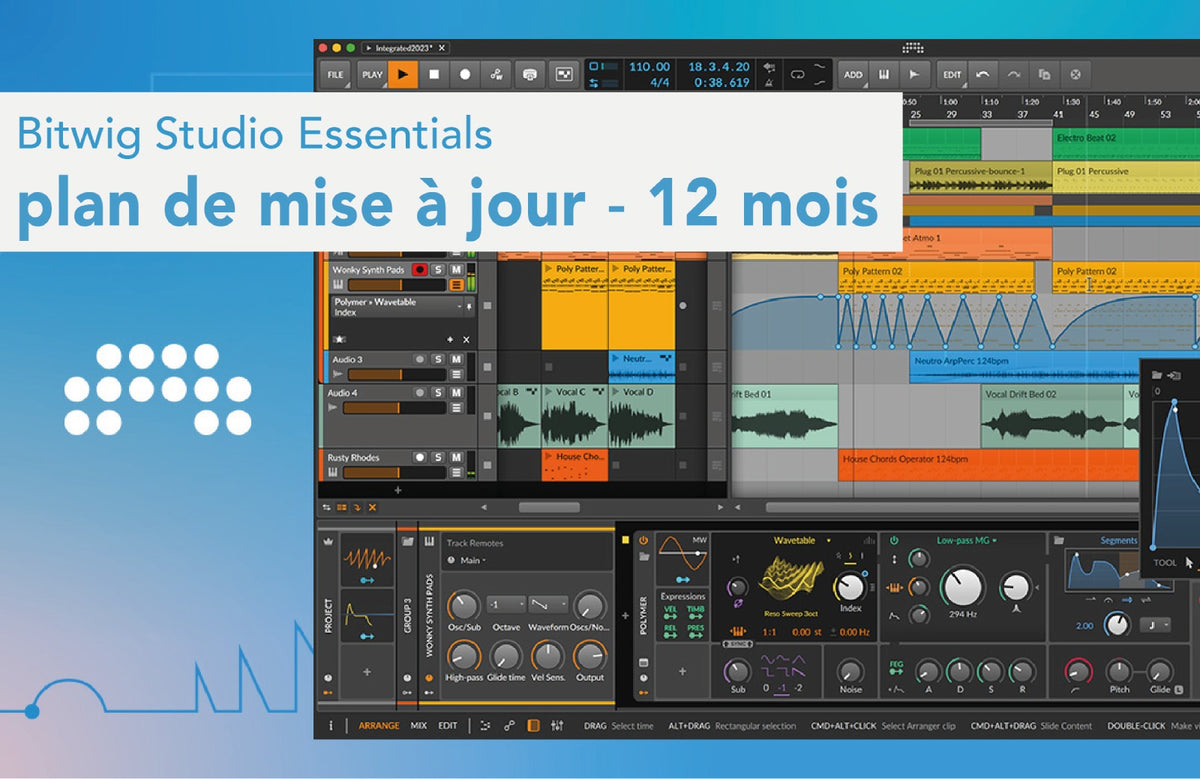 Bitwig Updateplan voor Studio essentiële benodigdheden