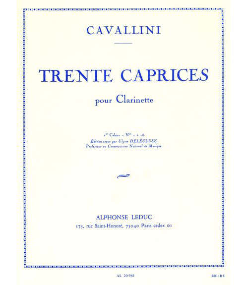 CAVALLINI E. - 30 CAPRICES DEEL 1 (1 TOT 18) - KLARINET