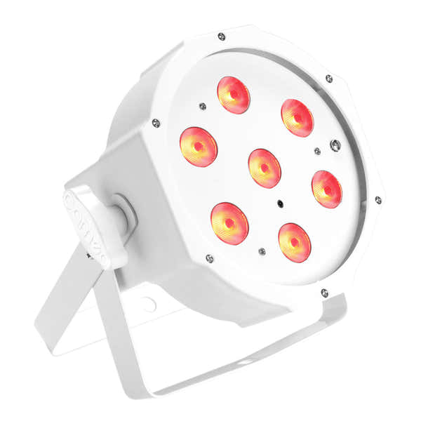 Cameo Flat Par Tri 3W Ir WH - Platte PAR-LED-projector Met Driekleurige LED's (RGB) - 7 X 3 W Hoog Vermogen - Doos