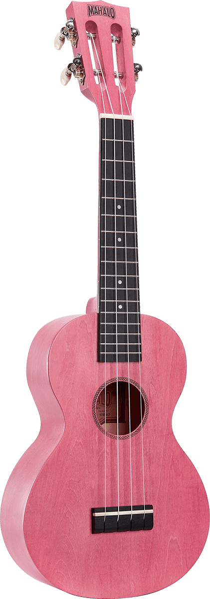 Mahalo Ukulele Island Concert Coral Pink + Hoes