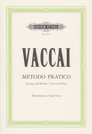 Edition Peters Vaccai - Methode Pratique (voix Haute)