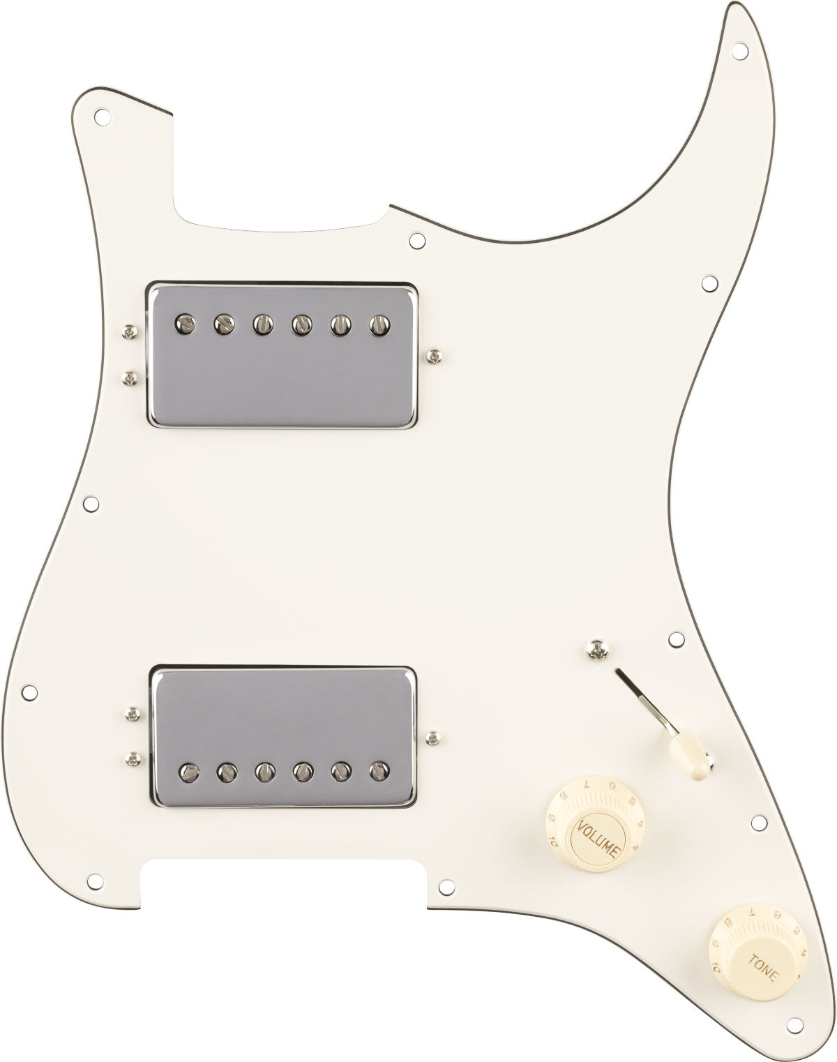 Fender Voorbedrade Strat-slagplaat Quadra Tap HH Perkament 11-gaats PG
