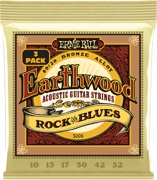 CORDES EARTHWOOD 80/20 BRONZE ROCK&BLUES 10-52 - PACK DE 3