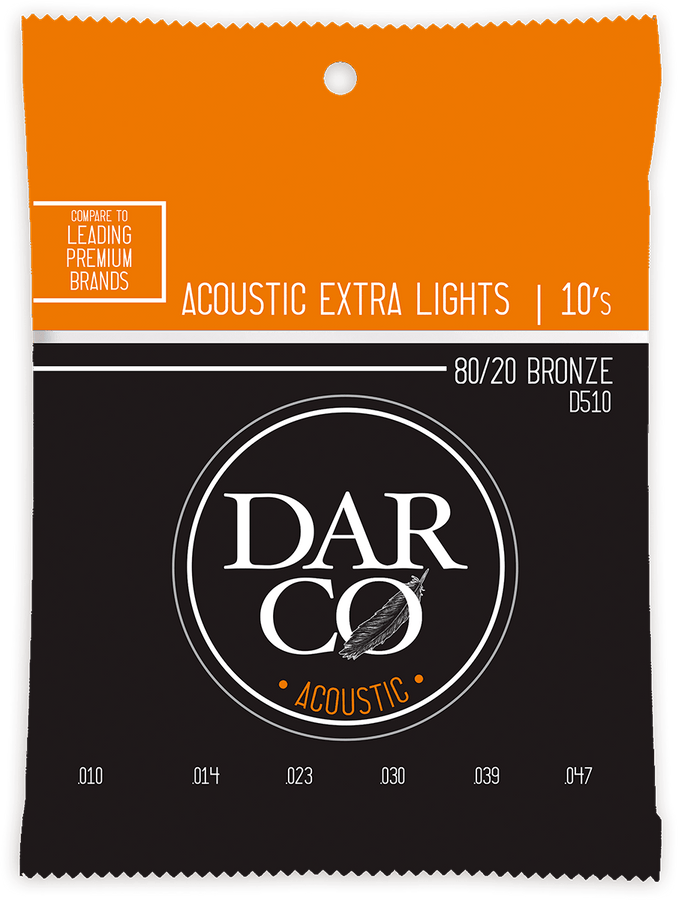 ACOUSTIC STRINGS 80/20 BRONZE DARCO ACOUSTIC EXTRA LIGHT SET 80/20