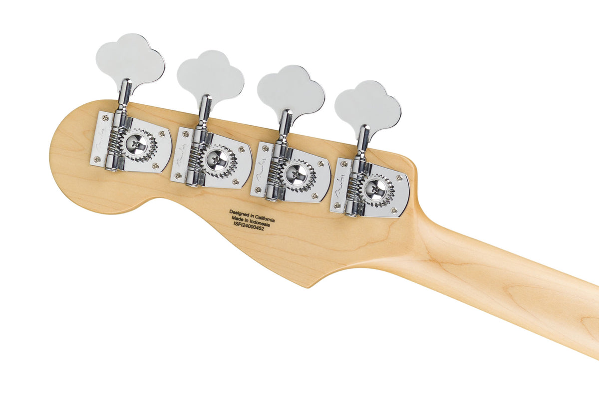 Standaard Jazz Bass MN witte slagplaat Aqua Marine Metallic
