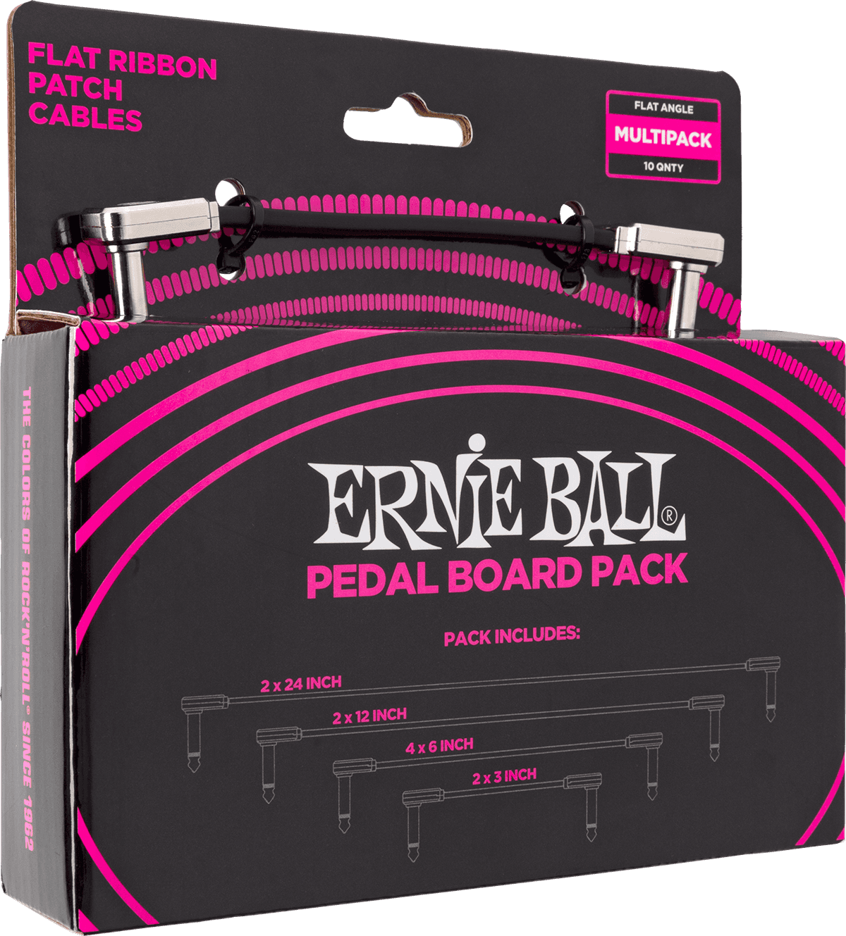 Pedalboard-pack - 10 Patch in 4 Gemengde Lengtes- Haaks Dun & Plat