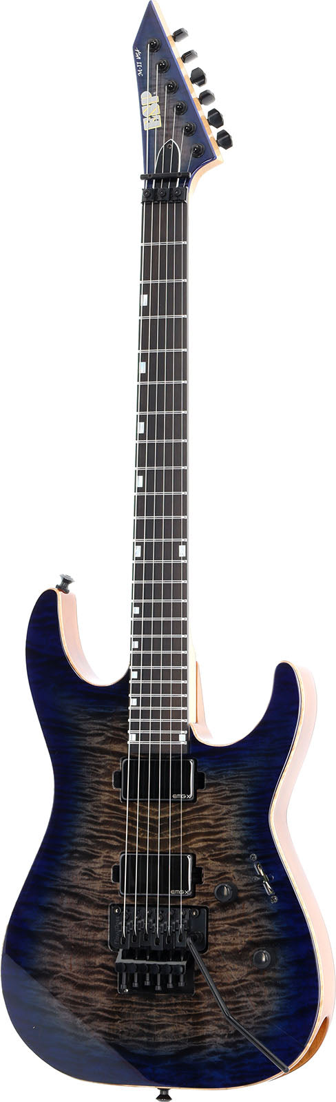 M-II DX USA FR Gevlamd esdoorn Blue Moon EMG