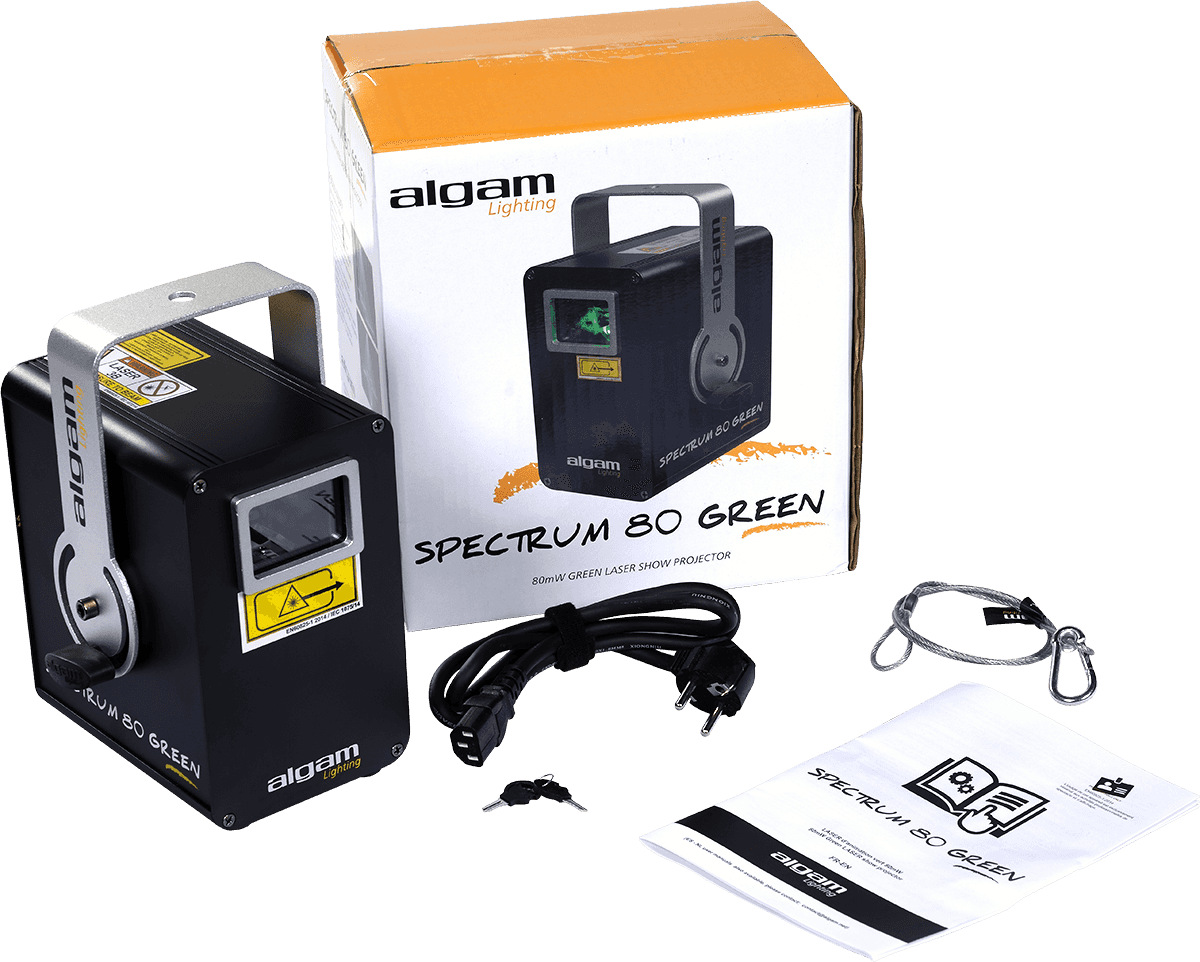SPECTRUM 80 GROEN - 80 MW ZWART-WIT GROENE LASER
