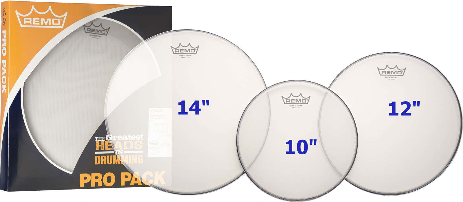 PP-2252-SN - PROPACK DRUM SET MESH HEAD SILENTSTROKE 10/12/14