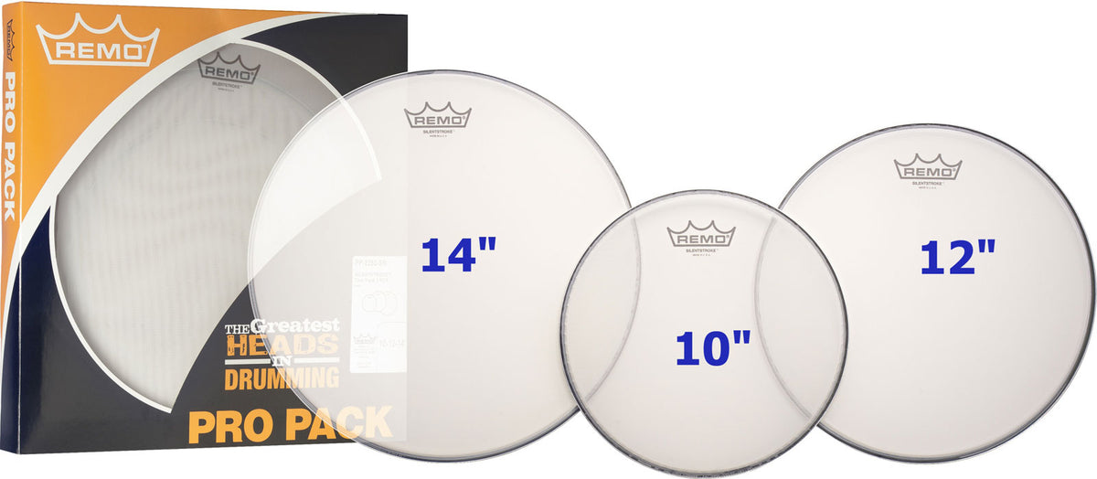 Remo PP-2252-SN - PROPACK DRUM SET MESH HEAD SILENTSTROKE 10/12/14