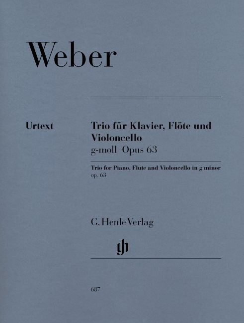 Weber C.M.V. - Trio G Minor Op. 63 For Piano Flute And Violoncello