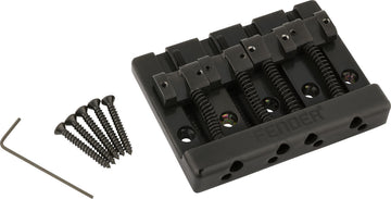 Fender HiMass 4-snarige basbrugassemblage met zinken zadels Zwart