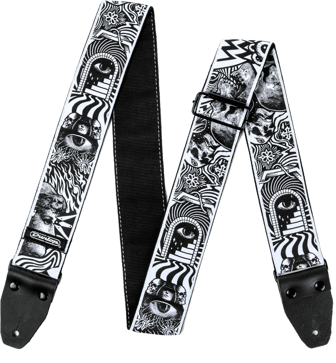 Dunlop STRAP I LOVE DUST I LOVE DUST SKULLS BLACK/WHITE