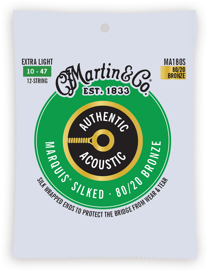 MA180S AUTHENTIC SILKED EXTRA LIGHT 80/20 BRONZE EX. LIGHT 10-14-23-30-39-47 12 STRINGS