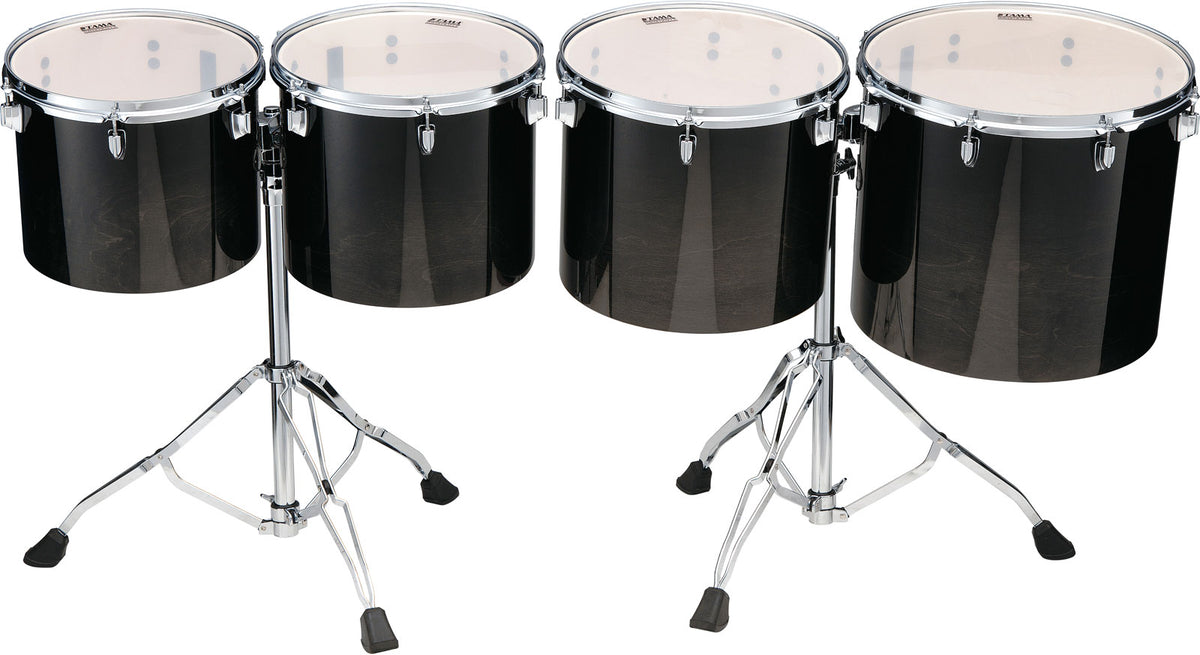 Tama LOW-PITCHED 4PC SINGLE HEAD CONCERT TOM SET TRANSPARENT BLACK FADE