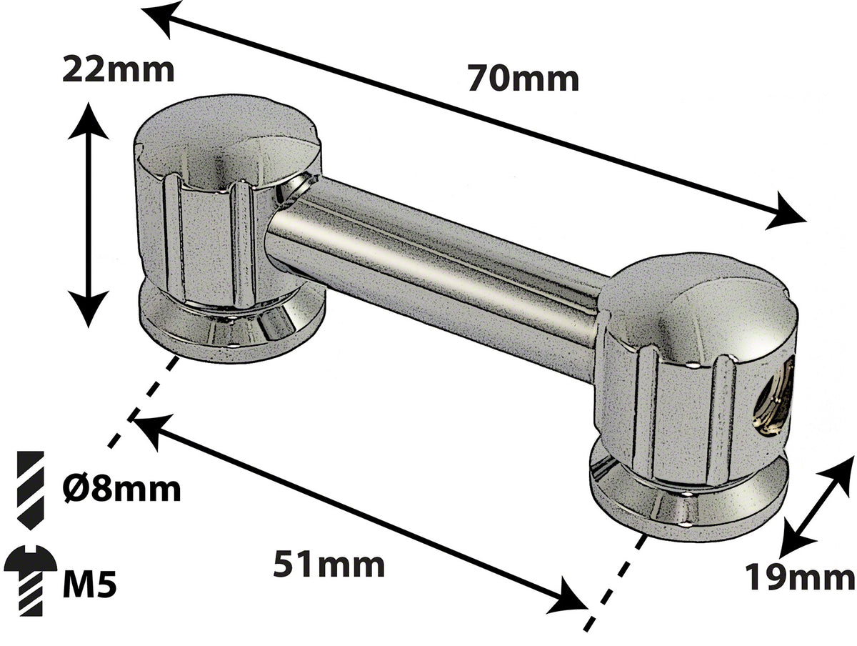 TL8D51 - TUBE LUG - 51MM - DOUBLE ENDED (X1)