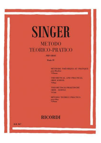 Ricordi SINGER S. - METODO TEORICO-PRATICO - PARTE IV 13 STUDI - HAUTBOIS