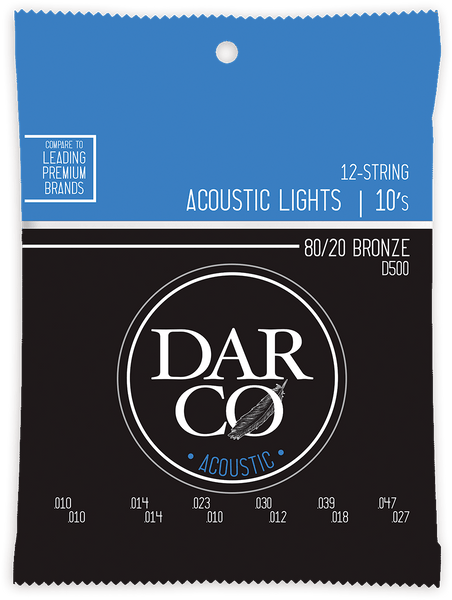 ACOUSTIC STRINGS 80/20 BRONZE DARCO ACOUSTIC SET 12 STRINGS LIGHT 80/20