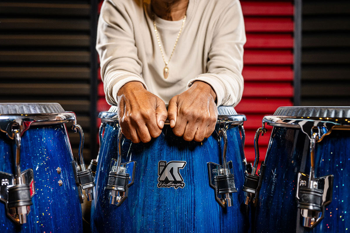 Artist Series William Kachiro Quinto 11" Black Calfskin Skyndeep Heads - Blue Wave