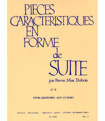 DUBOIS PIERRE MAX - A LA RUSSE (PIECES EN FORME DE SUITE N°2)