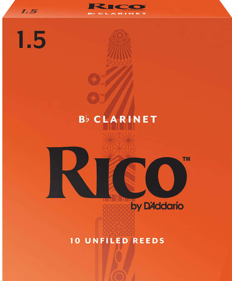 RICO ORANGE BB CLARINET REEDS 1.5
