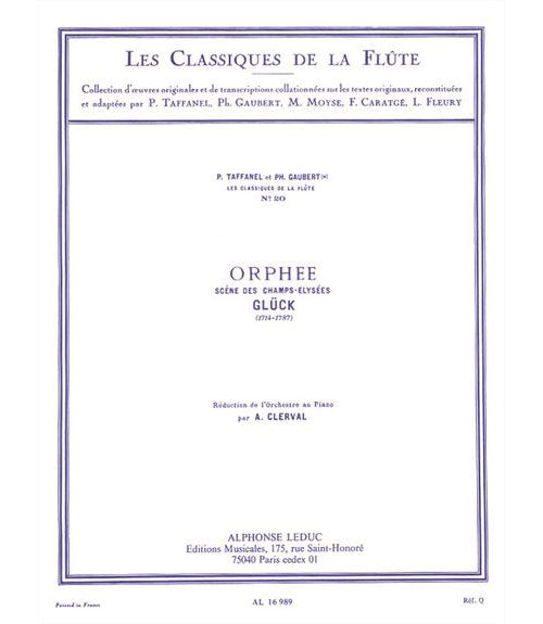 Hamelle Editeurs Gluck - Orphee - Scene Des CHAMPS-elysees