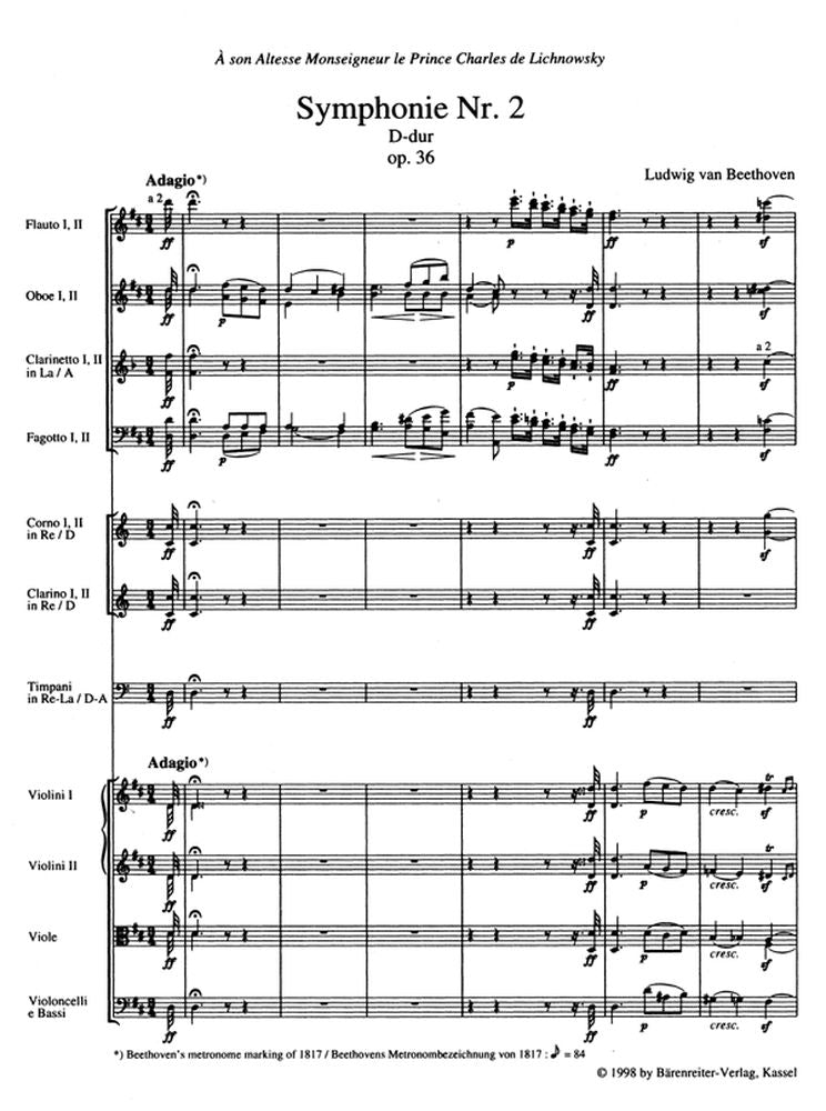 Beethoven L.V. - Symphonie N°2 En Re Majeur Op.36 - Conducteur Poche