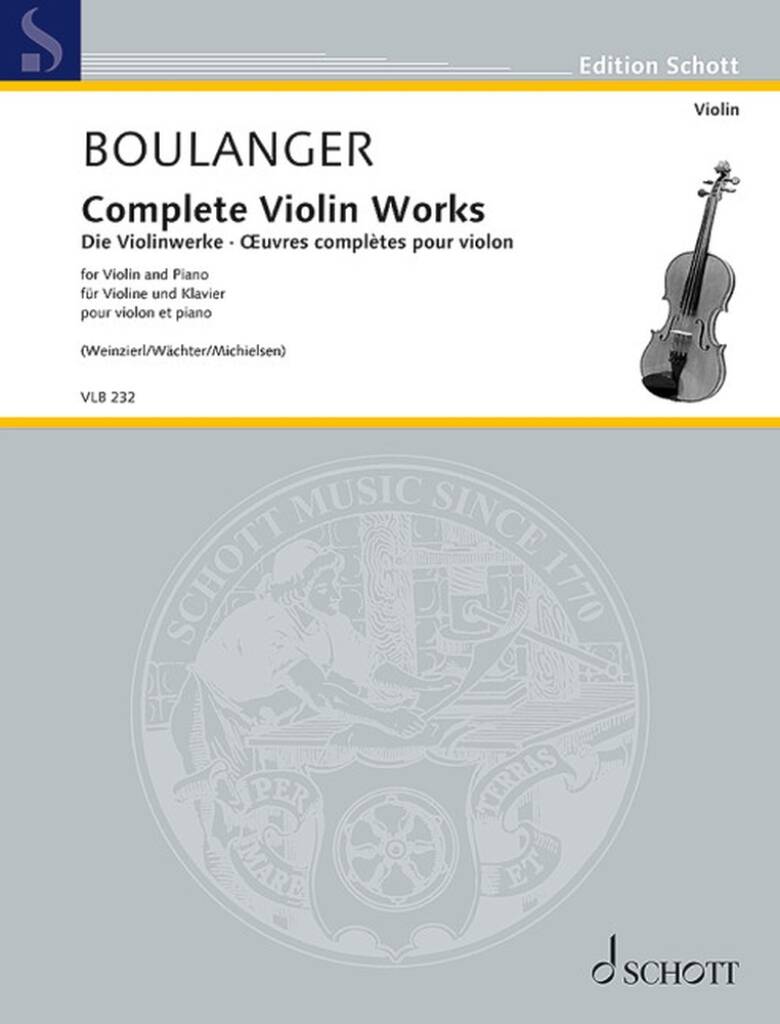 Schott Boulanger Lili - Oeuvres Completes Pour Violon