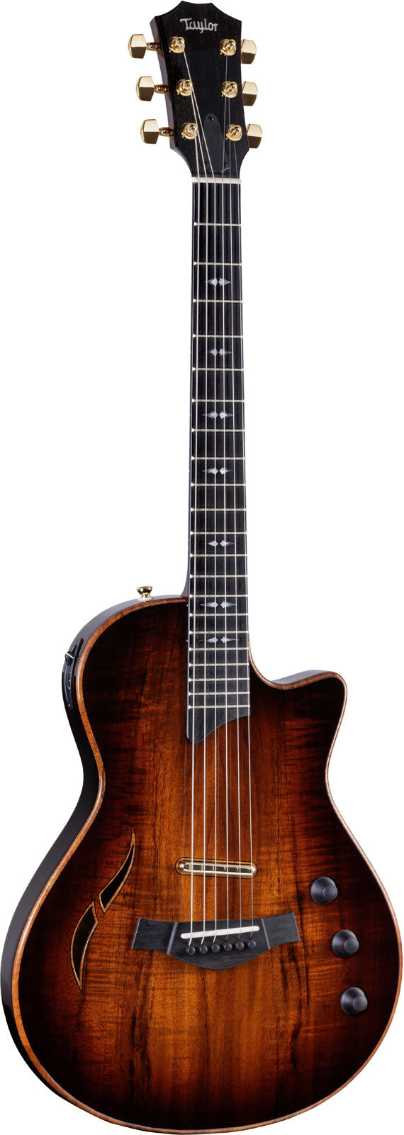 T5z Custom Bovenblad van Hawaiiaans koa, geschaduwde randburst