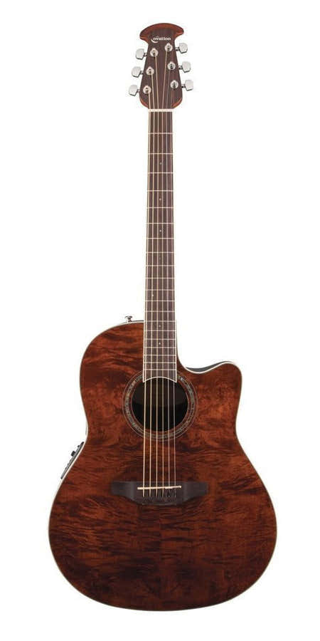 Elektro-Akoestische Gitaar Celebrity Standard Plus Mid Cutaway Nutmeg Burled Maple