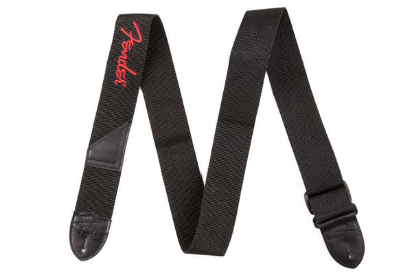 2" Zwarte polyesterband met rood logo