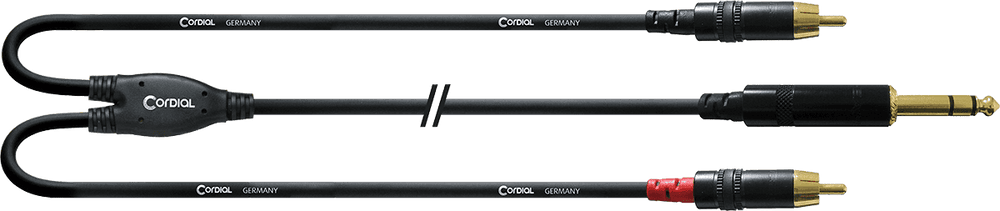 Y-Kabel Splitter Stereo Jack/2 RCA 3 M