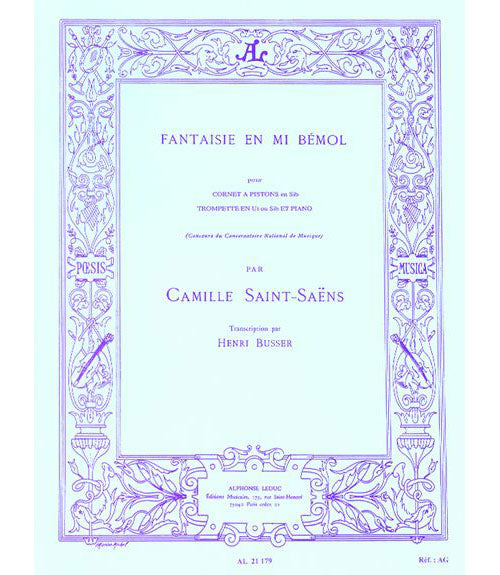 Leduc SAINT-saens Camille - Fantaisie En Mib - Trompette & Piano