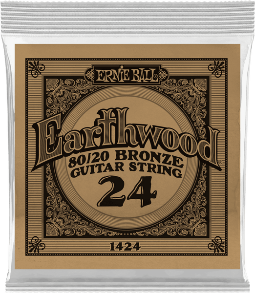 Ernie Ball .024 EARTHWOOD 80/20 BRONZE ACOUSTIC GUITAR STRINGS