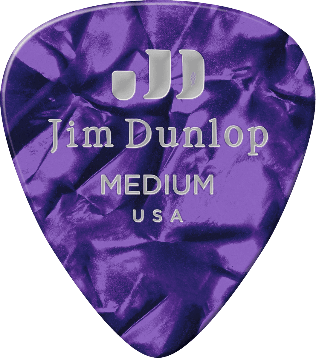 12 x middelgrote plectrums van echt paars celluloid