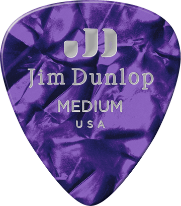 12 x middelgrote plectrums van echt paars celluloid