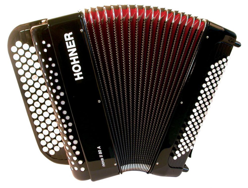 Hohner Nova II 80a Zwart Knoptoetsen