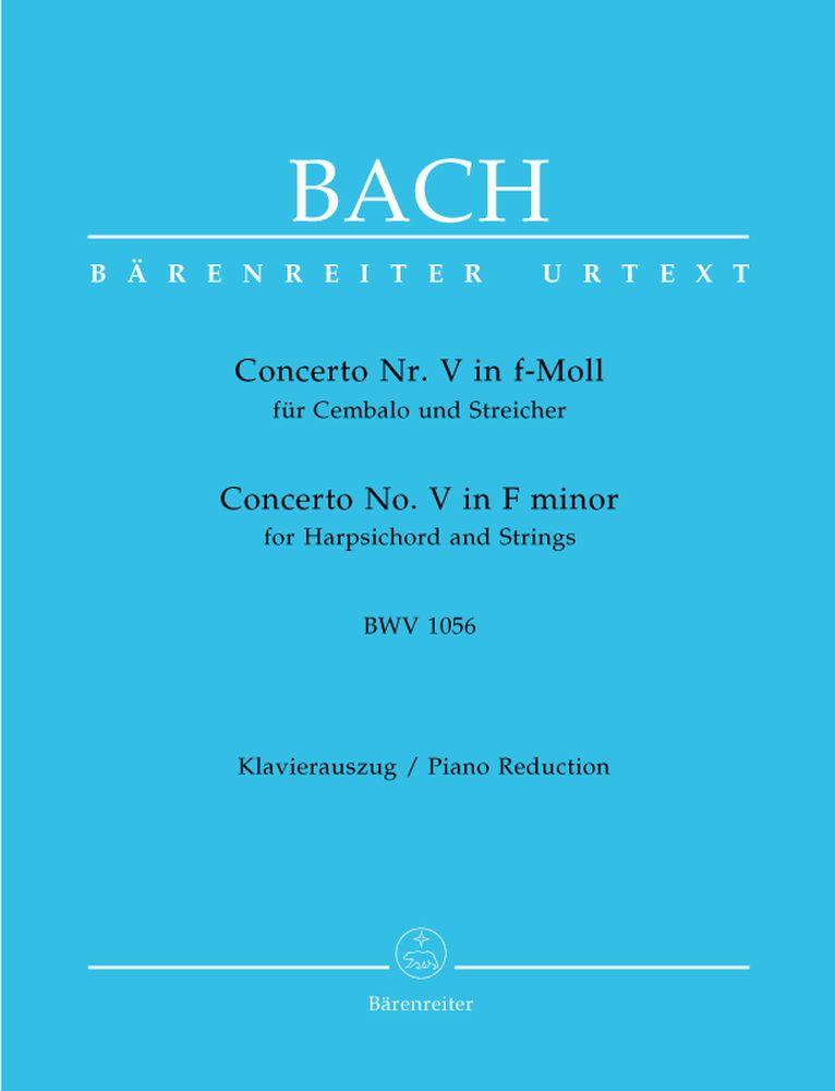 Bach J.S. - Concerto N°5 En Fa Mineur BWV 156 - Clavecin