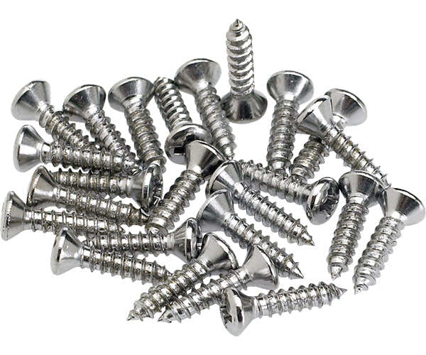 Fender PICKGUARD/CONTROL PLATE MOUNTING SCREWS (24) (CHROME)